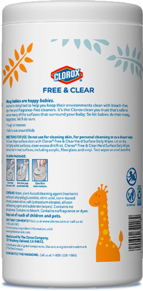 Clorox Free & Clear Hard Surface Daily Wipes