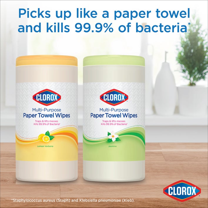 picks up like a paper towel and kills kills 99.9% of bacteria