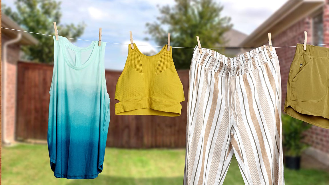 clean clothes hanging on a clothesline