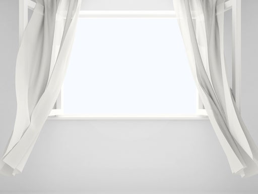 open window with curtains
