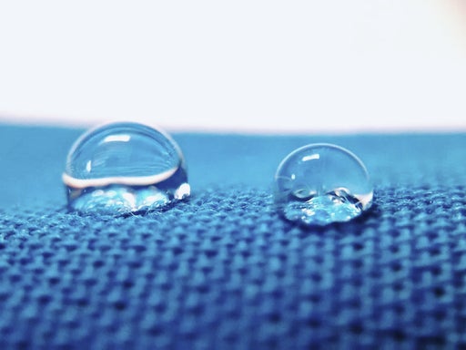 water droplets on fabric